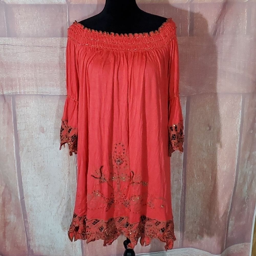 Urban Mango Beautiful Bead Work Off Shoulder Dress - Picture 1 of 7
